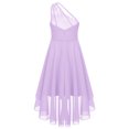 thumbnail image 4 of Rswnyirn Kids One Shoulder Sequin Flower Girl Dress High Low Wedding Bridesmaid Dress Pageant Prom Lavender 16, 4 of 7