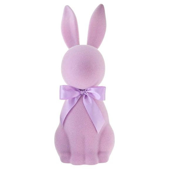 High-End Easter Bunny Statue with Bow, Soft Flocked Foam Decoration for Home Garden, Courtyard, Children's Room, Holiday Celebrations, and Gift Wrapping