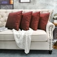 thumbnail image 2 of Home Soft Things Textured Velvet 4 Piece Throw Pillow Cover Set - Ruby Wine - 20" x 20", 2 of 7