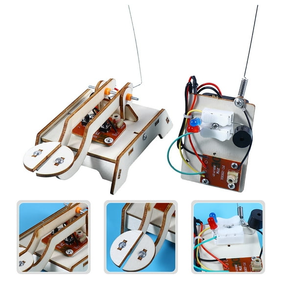 Minkissy 1 Set of DIY Telegraph Plaything Science Experiment Material Wood Beige for Home Learning