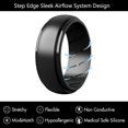 thumbnail image 2 of Anillo De Silicona Para Hombre, Juego De 2/7 Anillos, Alianzas De Boda De Goma Para Hombre, Ranuras Interiores De Flujo De Aire Con Borde Escalonado, 8 Mm De Ancho Y 2,2 Mm De Grosor, 2 of 5