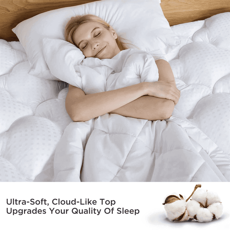 EASELAND Queen Size Mattress Pad Pillow Cover Quilted Fitted Mattress  Protector Cotton Top 8-21 Deep Pocket Cooling Mattress Topper (60x80  Inches
