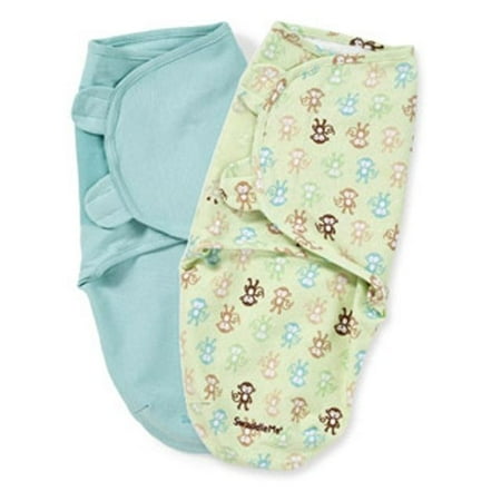 Summer Infant SwaddleMe Swaddling Blanket, Monkey Fun, Small, 2pk