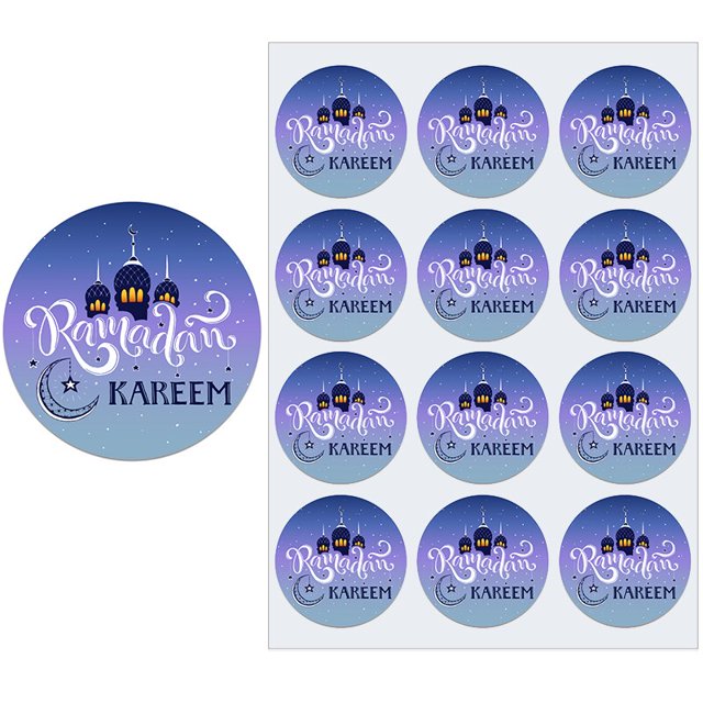 Pegatinas decorativas de Ramadán, Mubarak, Ramadán, Kareem, Festival de religión musulmana, vacaciones, decoración de tarjetas de felicitación, 3,5/4,5 cm