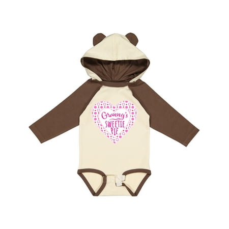 

Inktastic Granny s Sweetie Pie with Pink Hearts Boys or Girls Long Sleeve Baby Bodysuit
