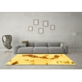 thumbnail image 3 of Ahgly Company Machine Washable Indoor Round Abstract Yellow Modern Area Rugs, 7' Round, 3 of 4