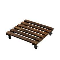 KDFWDM Plant Caddy Wooden Plant Stand with Wheels, Heavy Duty Rolling Plant Stand Plant Dolly Rollers Base Cart with Metal Lockable Casters for Outdoor/Indoor Large Plant Pot/Flower Pot/Patio