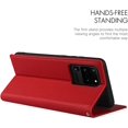 thumbnail image 4 of Galaxy S20 Ultra Genuine Cowhide Leather Wallet Case,Headset Winder,Flip Folio Magnetic Closure,Card Slots,Kickstand,Cash Pockets Wrist Strap Case for Samsung Galaxy S20 Ultra,6.9",Red, 4 of 18