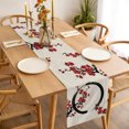 thumbnail image 4 of Cherry Blossom Table Runner Asian Japanese Red Plum Flower Retro Beige Tablerunners 14 x 72 Inch, Table Decorations Tabletop Scarf for Summer Gathering Holiday Farmhouse Kitchen Dining Decor, 4 of 8