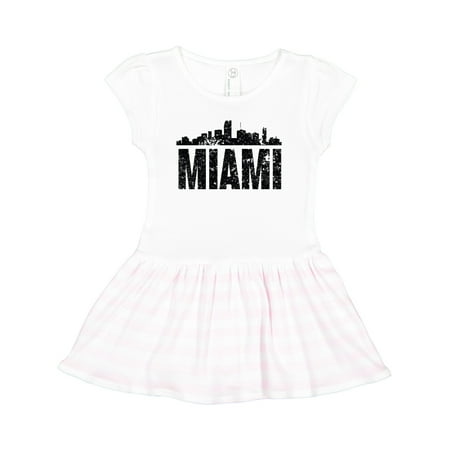 

Inktastic Miami Skyline Grunge Gift Toddler Girl Dress