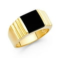 thumbnail image 1 of FB Jewels 14K Yellow Gold Simulated Onyx Mens Fashion Anniversary Ring Size 8.5, 1 of 1