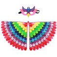 thumbnail image 1 of Disfraz de ala de pájaros para Halloween, juego de rol, recuerdos de fiesta, chal para festival, vestido rave para niños, 1 of 5