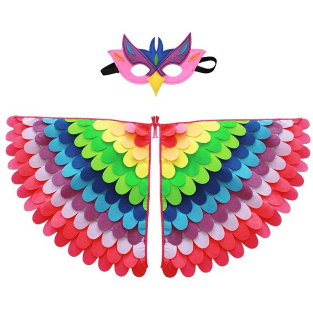 Disfraz de ala de pájaros para Halloween, juego de rol, recuerdos de fiesta, chal para festival, vestido rave para niños