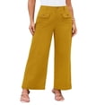 thumbnail image 2 of LYMAYTER Women Casual Trousers High Waist Wide Leg Pants for S-3XL Business Casual Long Straight Pants, 2 of 7
