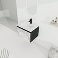 thumbnail image 2 of 24''Bathroom Floating Vanity with Ceramic Sink, Wall Mounted Bathroom Vanity with  Storage Cabinet, Modern Bathroom Sink Vanity Cabinet with Soft-Closing Door Hinges & Hidden Handle, White, 2 of 8