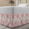 thumbnail image 1 of Vintage Botany Bed Skirt, English Garden Artwork of Endemic Flowers and Butterflies, Elastic Bedskirt Dust Ruffle Wrap Around for Bedding Decor, 4 Sizes, Pale Rose Pale Ruby, by Ambesonne, 1 of 2