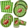 Football Super Bowl Party Supplies for Field Day Game Touchdown 24 Guest 24 Dinner Plates 24 Dessert Paper Plate 24 Cups and 50 Napkins for Superbowl Table Decorations Birthday Theme Decoration
