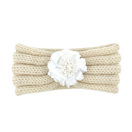 

Toddler Baby Boys Girls Stretch Solid Floral Knitted Hairband Headwear Headband