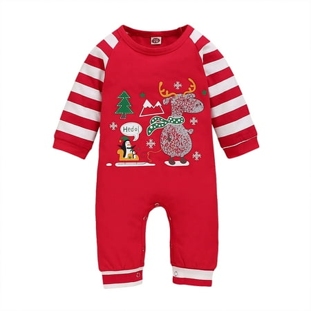 

Binmer Newborn Infant Baby Christmas Santa Cartoon Plush Romper Xmas Knit Jumpsuit