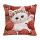 thumbnail image 2 of CaiYueKe Cute Cat Embroidery Pillow Cover - Flocked Velvet Decorative Throw Cushion Sofa Bedroom Living Room Accent Pillowcase, Faux Embroidery Animal Pattern Home Decor Gift for Women, 2 of 7