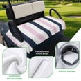 thumbnail image 5 of Golf Cart Seat Covers for 2 Seater, Pink Navy Blue Striped Soft Microfiber Cart Seat Towel Blanket, Farmhouse Stripe Art Absorbent Breathable Non Slip Bench Seats Protector for Golf Course 51"x31", 5 of 9