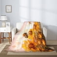 thumbnail image 4 of PHELIKA Honey Bees Sunflowers 03 All Season Soft Throw Blanket Lightweight Flannel Fleece Blankets 40" x 50", 4 of 8