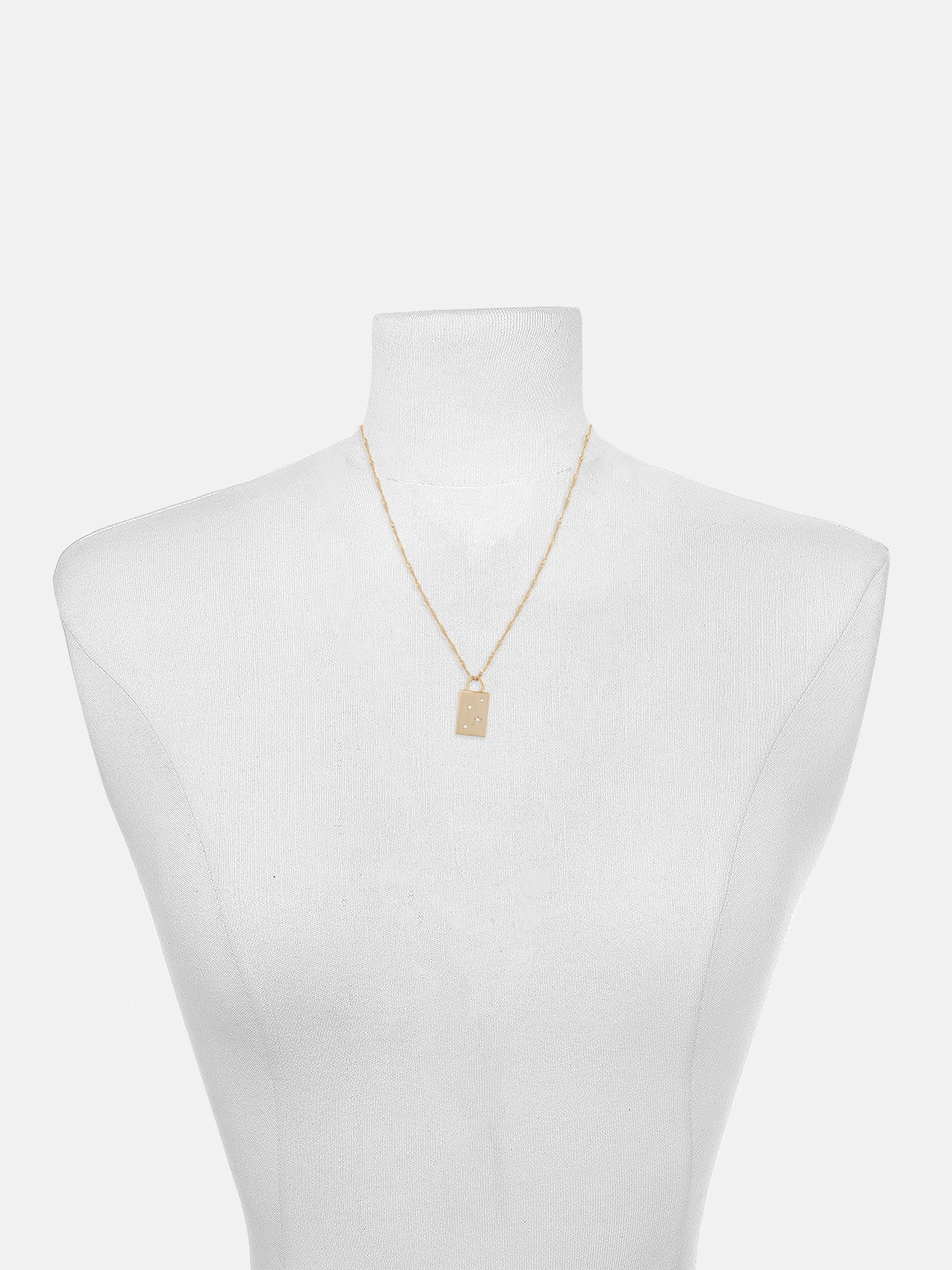Time and Tru Women's Goldtone, Know Your Worth Lock Necklace