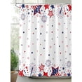 thumbnail image 3 of Red Blue Star 4th of July Waterproof Fabric Shower Curtain, Independence Day Fireworks Shower Curtain for Bathroom Curtains Bathtubs Hotel Washable Shower Curtains with 12 Hooks Standard 66x72, 3 of 6