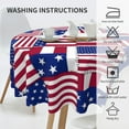 thumbnail image 3 of 4th of July Patriotic Tablecloth Round 60 Inch Independence Day American Flag Washable Wrinkle Stain-Resistant Polyester Table Cloth Holiday Decorations For Home Party Picnic Kitchen Dining Outdoor, 3 of 6