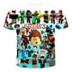 thumbnail image 1 of ROBLOX-Camiseta de empalme con estampado de dibujos animados para niños, Camiseta deportiva con cuello redondo, Tops de manga corta alta, 3D, Verano, 1 of 3