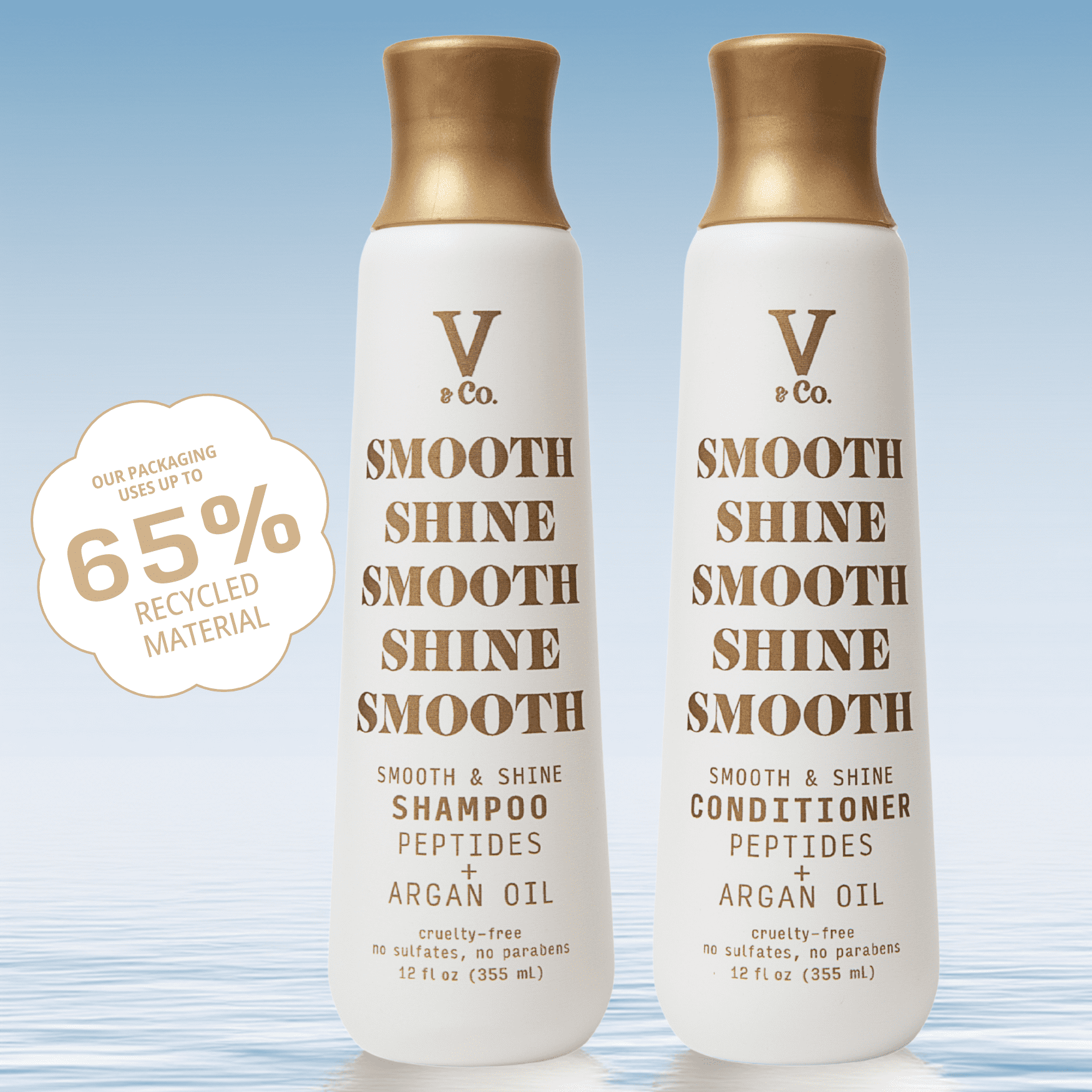 V&Co. Beauty Smooth & Shine Conditioner 12 oz, Squeeze Bottle