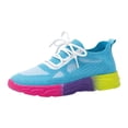 thumbnail image 5 of Rokment Color Block Running Tennis Walking Shoes for Women Comfortable Knit Lace up Athletic Workout Fitness Jogging Platform Sneakers Blue Size 5.5, 5 of 7