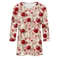 thumbnail image 5 of Plus Size Womens 3/4 Sleeve Tops Cute 3D Fruit Print T Shirts Casual Crewneck Tunic Basic Tee Shirt, 5 of 5