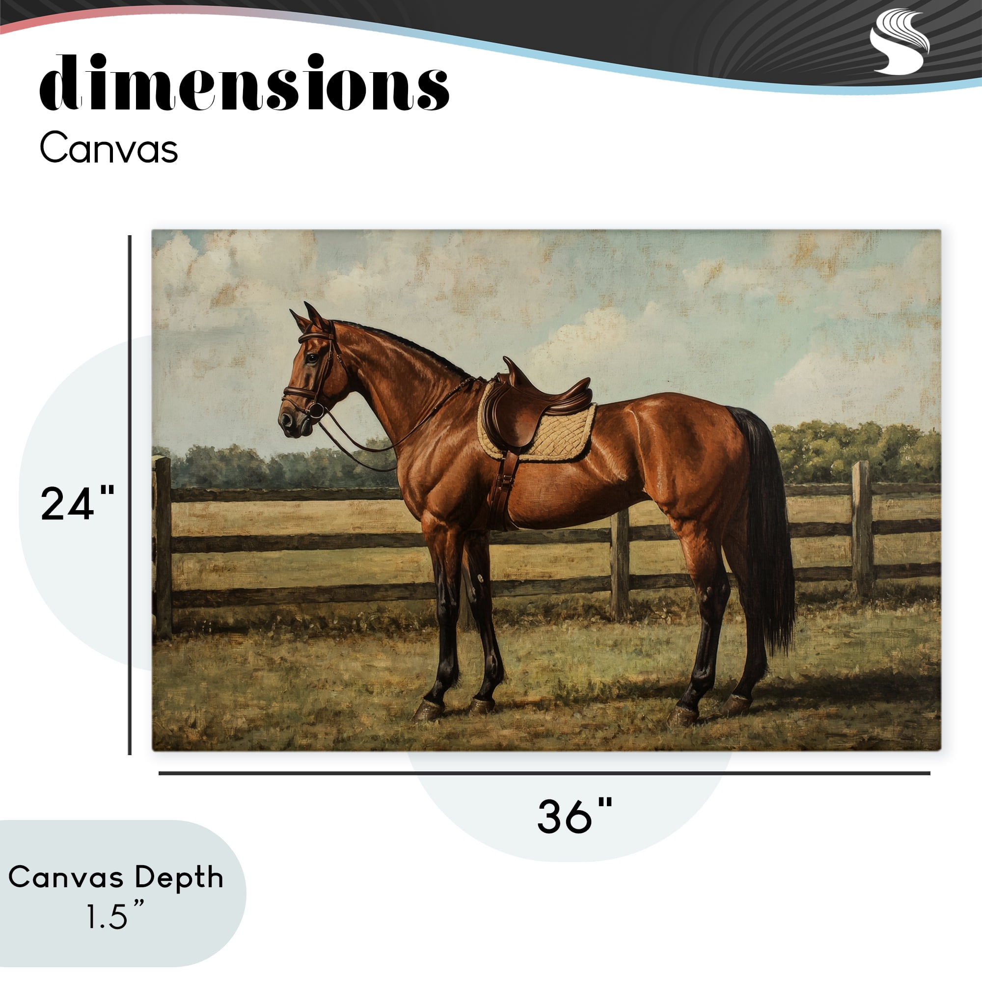 Stupell Industries Chocolate Stag Saddled in Pasture Canvas Wall Art, design by Petal Prints Design