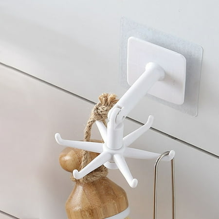 

2024 New Hooks/Hangers/Holders Clearance Kitchen Gadgets Accessories Bath Hook Wall Mounted 360° Rotating Coat Hanger