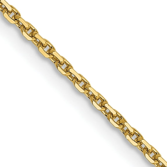 14K Yellow Gold 1.4mm D/C Round Open Link Cable Chain (20 X 1.4) Made In South Africa pen203-20