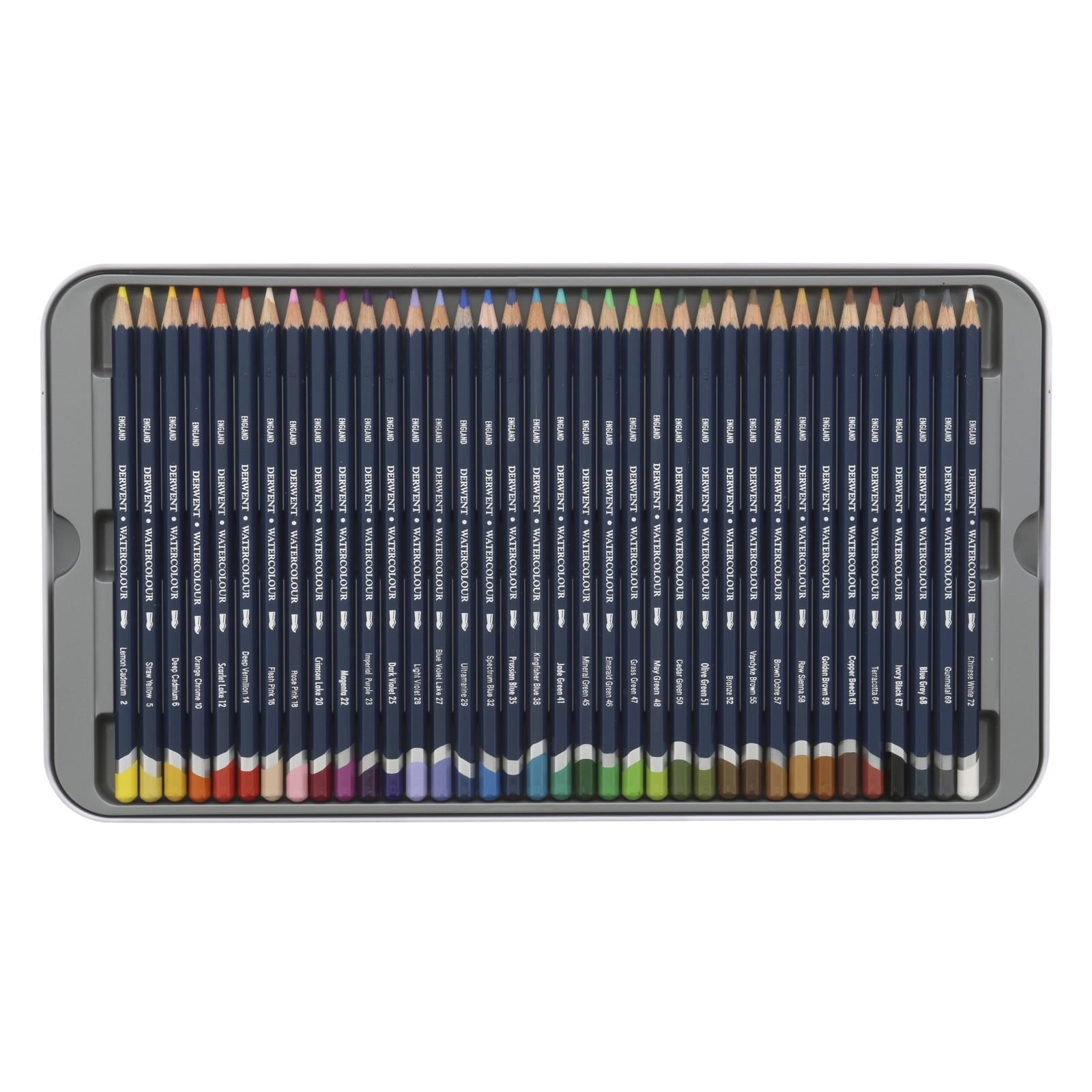Derwent Watercolour Pencils, 3.4mm Core, Metal Tin, 36 Count