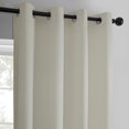 thumbnail image 4 of Exclusive Fabrics  Lounge Embossed Grommet Velvet Curtains - Room Darkening Curtain for Bedroom & Living Room (1 Panel) 50 X 84 - Ivory, 4 of 5