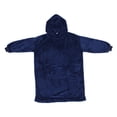 thumbnail image 4 of Minkissy Adult Wearable Blanket Wearable Blanket Hoodie Blue Polyester Comfortable Wear for Watching TV in Fall 1Set, 4 of 6