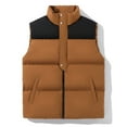 thumbnail image 5 of Busydd Mens Puffer Vest Sleeveless Zipper Button Puffy Vest Casual Lightweight Warm Winter Vest Oversized Solid Color Outerwear Vests Plus Size Vest Jacket with Pockets S-3XL, 5 of 8