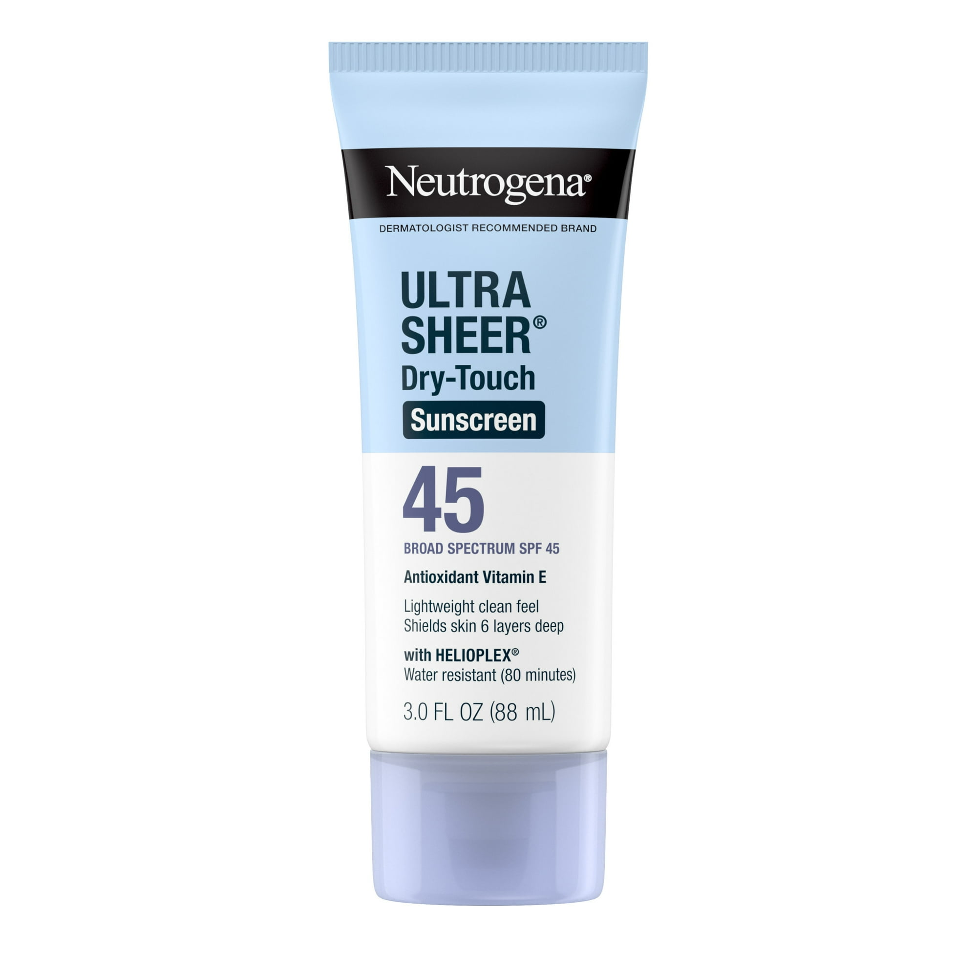 Neutrogena Ultra Sheer Sunscreen SPF 45 Body Sunscreen Lotion, Travel Size Sunscreen, 3 fl oz