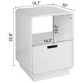 thumbnail image 2 of eHemco Contemporary Side Table End Table with Storage Drawer, White, 22.8H x 15.7W x 15D inches, 2 of 8