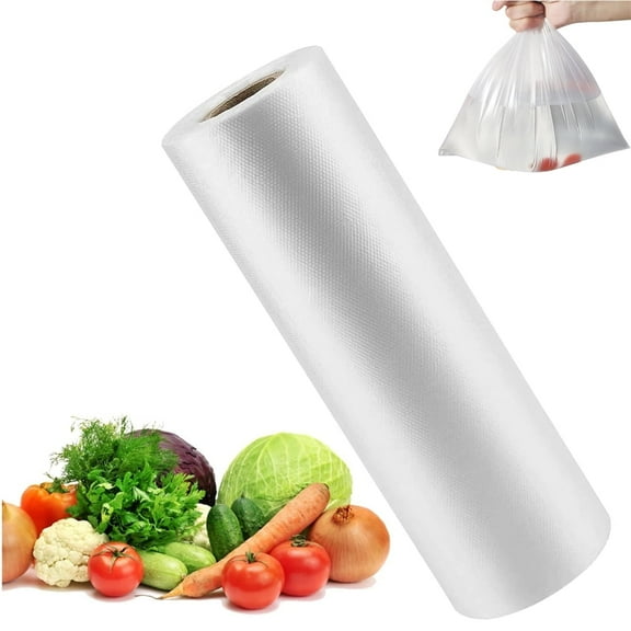 Scheam 1 Roll Clear Produce Bags Premium Plastic Food Storage Bags 12”×16” Continuous Grocery Bag for Fruits Vegetables Bread Snack Home Kitchen Supplies 140 Pcs/Roll