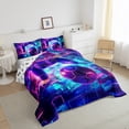 thumbnail image 3 of Castle Fairy Cyberpunk Gamepads Twin Comforter Sets,Sport Soccer Football Bedding Set, 3 of 8