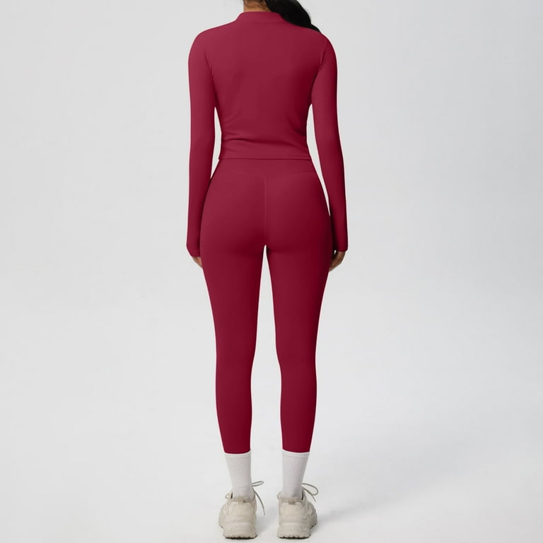 Enjoytime Sweatsuits Women 2 Piece Outfit Solid Color Zip Up