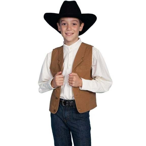 Scully Boys' Canvas Vest Brown Large