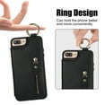 thumbnail image 5 of for iPhone 7 / 8 / SE 2020 / SE 2022 Wallet Case【RFID Blocking】 with Card Holder Cash Pocket Zipper Bills Slot, Soft PU Leather Magnetic Back Folio Kickstand, Finger Ring Holder Hook Case, Black, 5 of 9