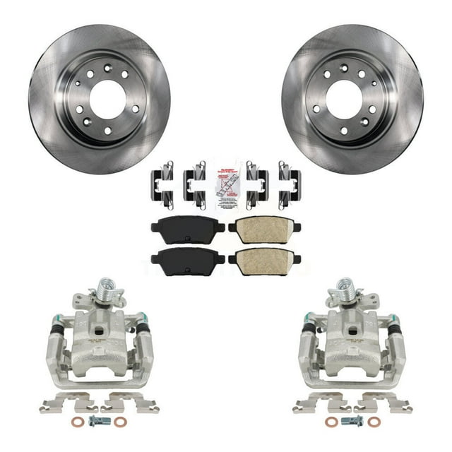 Transit Auto Rear Disc Brake Caliper Rotors and Ceramic Pads Kit for Car Ford Fusion Mazda 6 Lincoln MKZ Zephyr Mercury Milan KC8-100897N