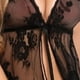 thumbnail image 4 of Camisón de encaje ropa de dormir de encaje dividido patrón de bordado negro transparente cómodo cuello en V profundo para la noche de bodas ANGGREK Otros, 4 of 8