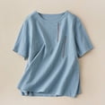 thumbnail image 5 of Womens Summer Tops Casual Fall Button Down V Neck Elegant Short Sleeve Fashion Daily Blouse, 5 of 5